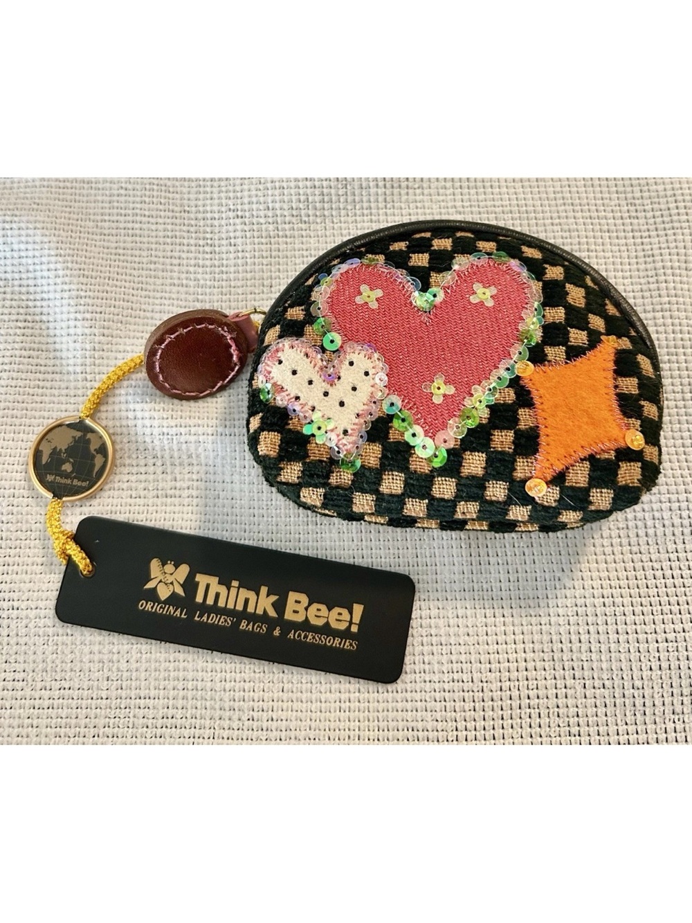 Think Bee! Sequin Heart Coin Purse